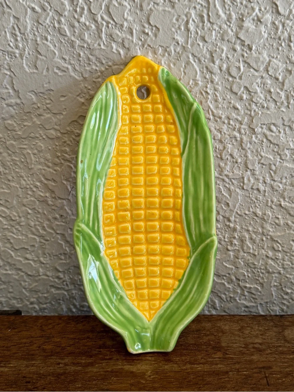 Vintage Ear Of Corn on the Cob Kitchen Hanging Spoon Rest - Made In Japan